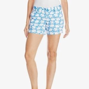 Lilly Pulitzer Callahan Elephant Shorts - Blue and White Size 06